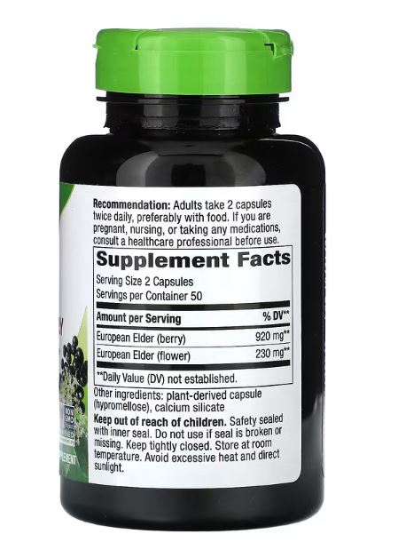 Black Elderberry 575 mg 100 Vegan Capsules