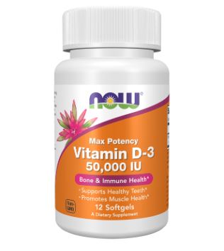 Vitamin D-3 50,000 IU - 12 Softgels by NOW