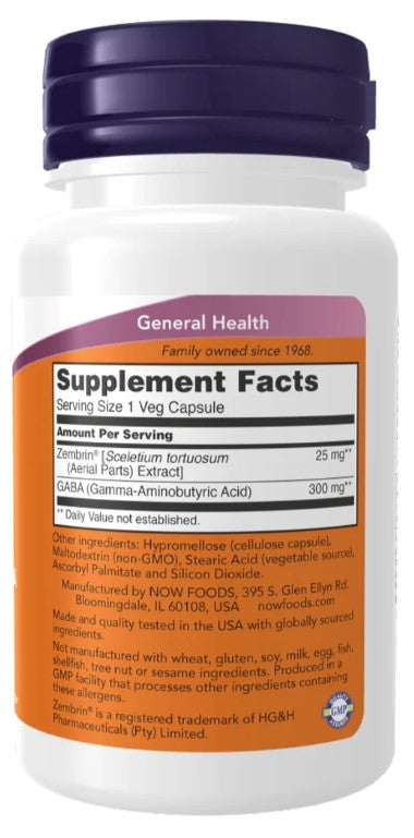 Calm & Focus with Zembrin® & GABA - 60 Veg Capsules, by NOW