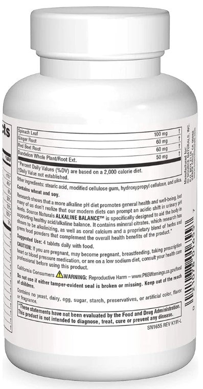 Alkaline Balance 60 Tablets, by Source Naturals