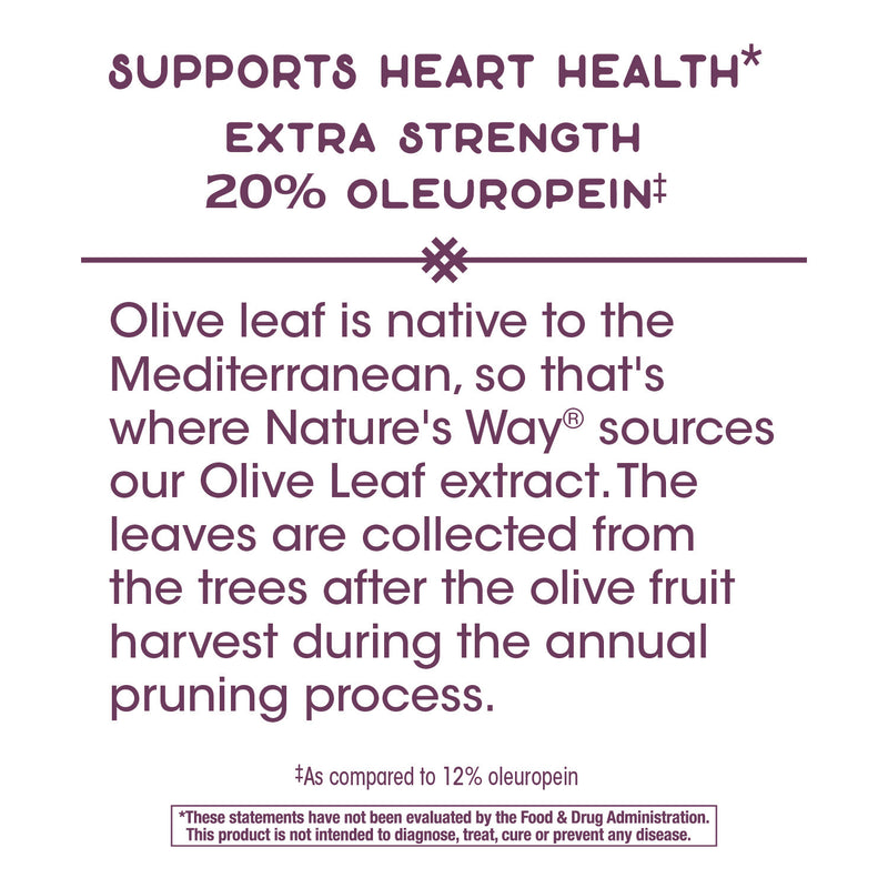 Olive Leaf Standardized 20% Oleuropein 60 Veg Capsules by Nature&