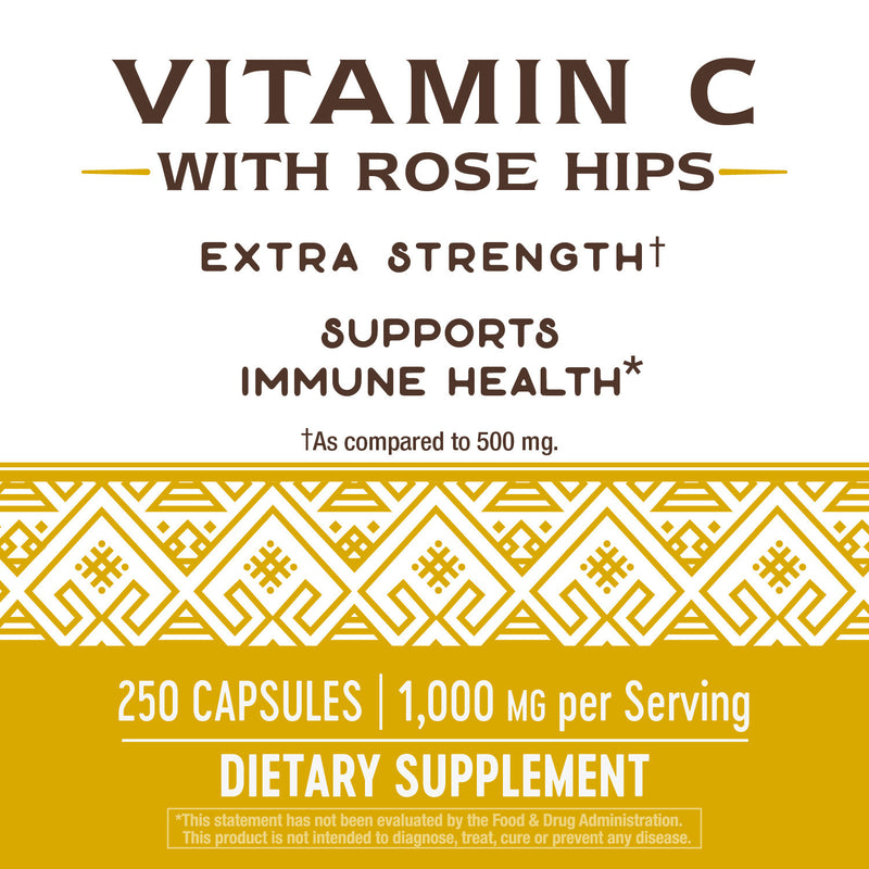 Vitamin c with Rose Hips 1000 mg 250 Capsules by Nature&