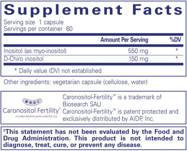 Inositol Complex 60 Capsules, 550 mg, by Pure Encapsulations