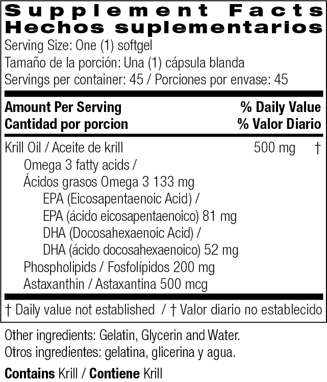 Krill Oil 500 mg 45 Softgels by Bio Nutrition best price