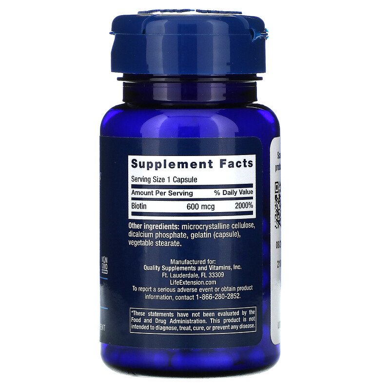 Biotin 600 mcg 100 Capsules