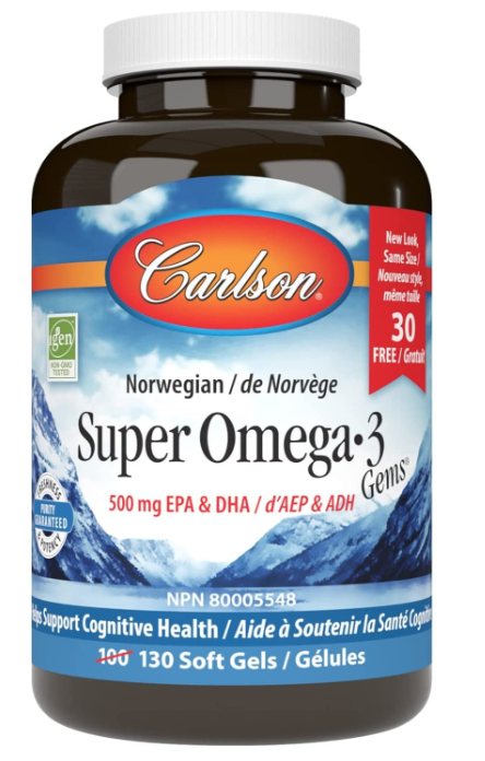 Super Omega-3 Gems, 1200 mg Omega-3s, 100 + 30 Soft Gels, by Carlson