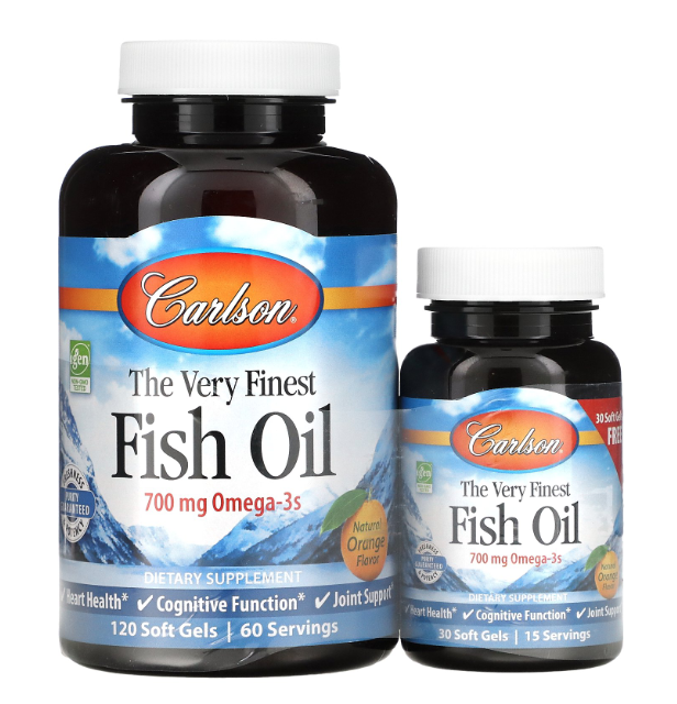 The Very Finest Fish Oil, Orange, 700 mg 120 + 30 Soft Gels, by Carlson