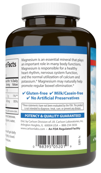 Magnesium Gels, 400 mg, 100 Soft Gels, by Carlson