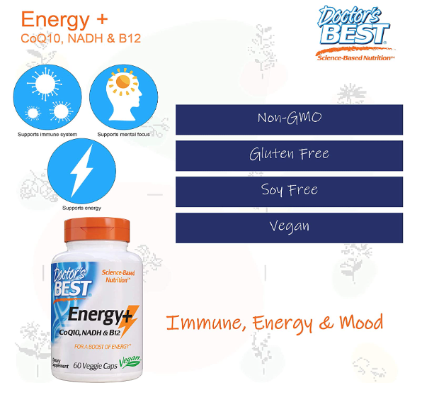 Energy + CoQ10, NADH & B12 60 Veggie Caps, by Doctor&