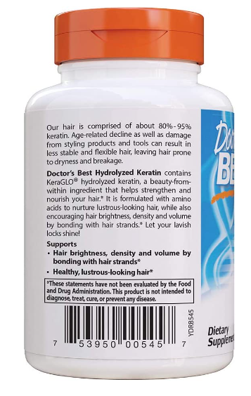 Hydrolyzed Keratin, 500 mg 60 Veggie Caps, by Doctor&