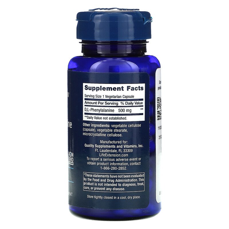 D,L-Phenylalanine 500 mg 100 Vegetarian Capsules Best Price