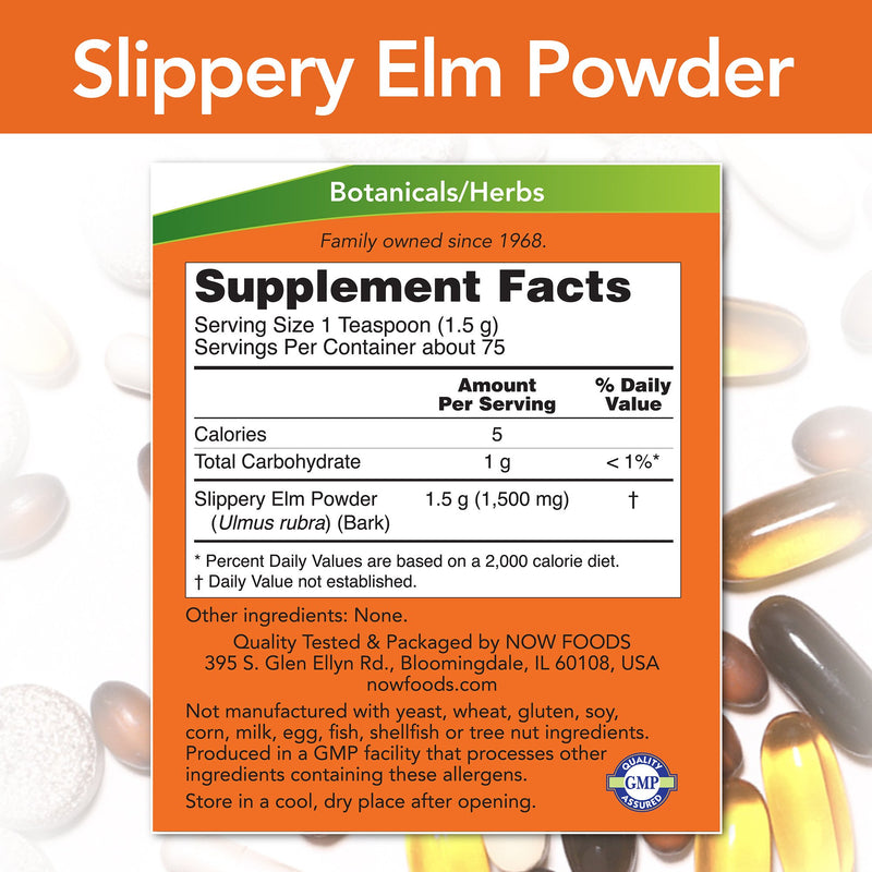 Slippery Elm Powder 4 oz (113 g) | By Now Foods - Best Price