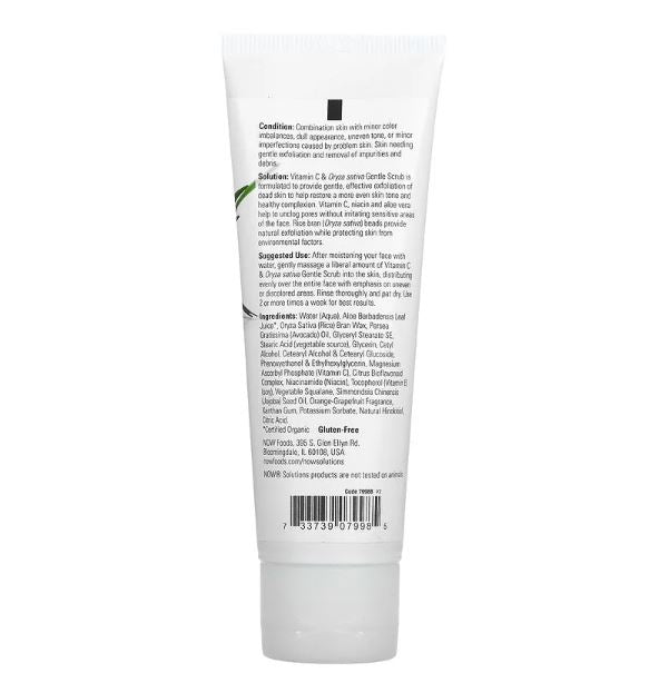 Gentle Scrub Vitamin C & Oryza Sativa 4 fl oz (118 ml) by NOW