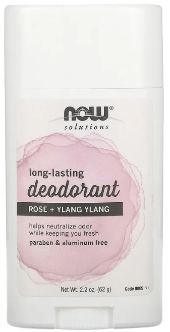 Long Lasting Deodorant, Rose + Ylang Ylang, 2.2 oz (62 g) by NOW