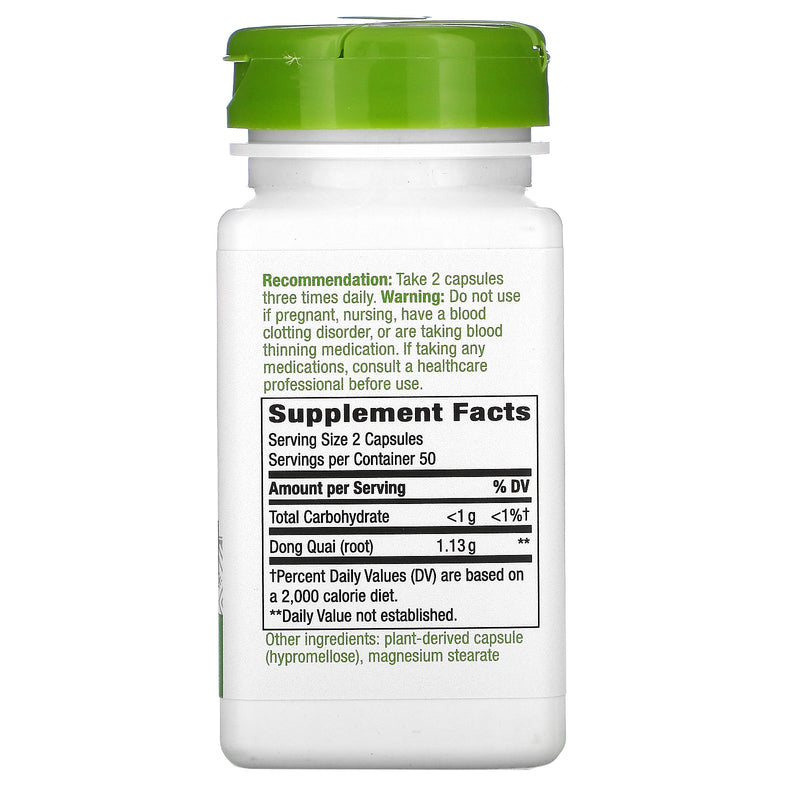 Dong Quai Root 565 mg 100 Vegetarian Capsules by Nature&