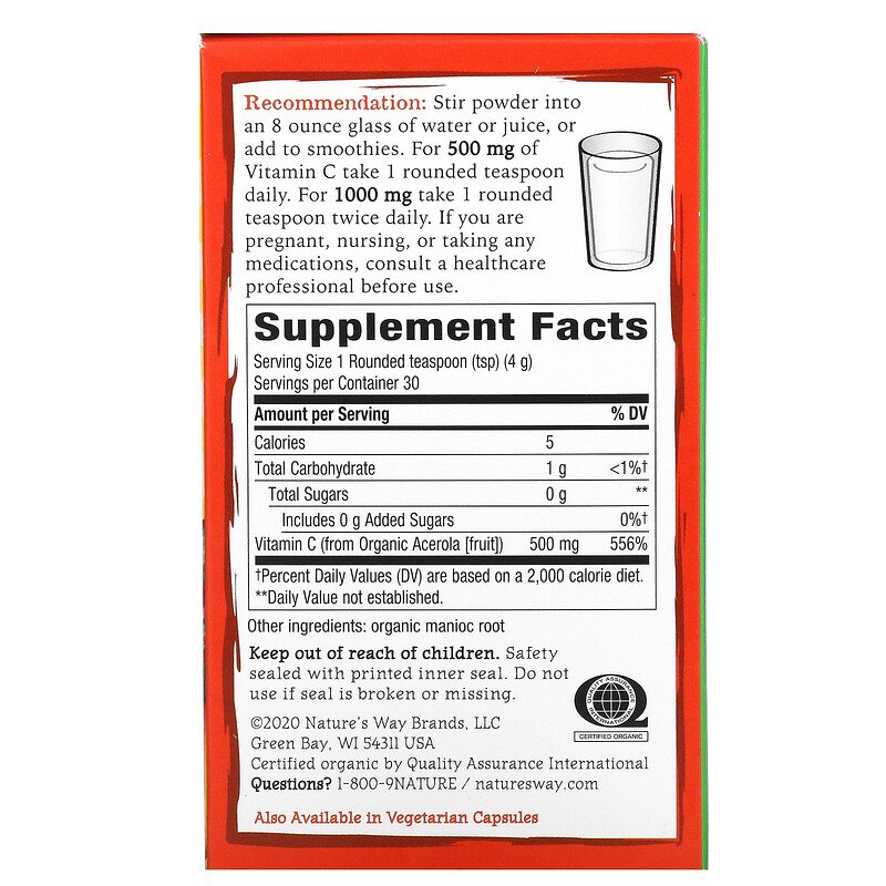 Alive! Vitamin C Powder 4.23 oz (120 g) by Nature&