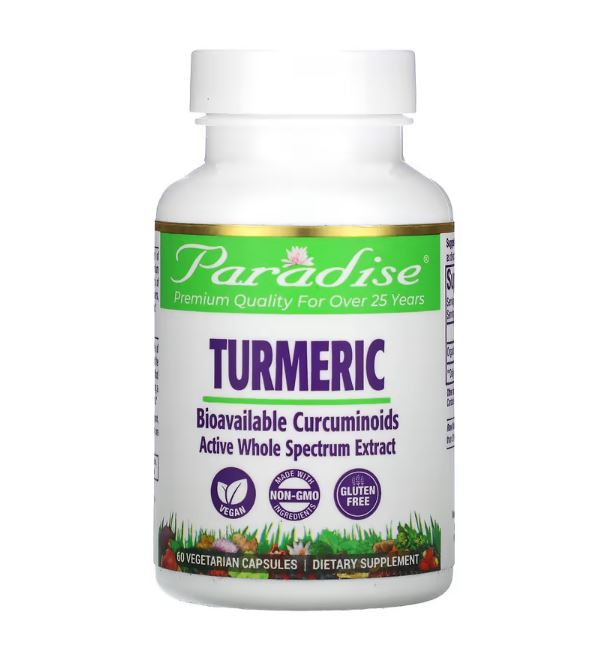 Paradise Herbs, Turmeric, 250 mg, 60 Vegetarian Capsules