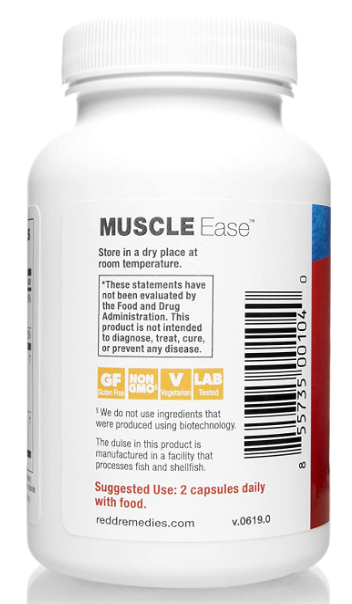 Muscle Ease 60 Vegetarian Capsules, by Redd Remedies