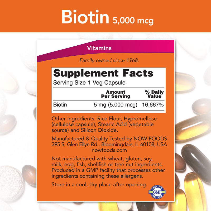 Biotin 5,000 mcg 120 Veg Capsules