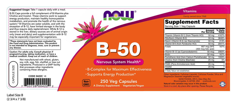 B-50 250 Veg Capsules