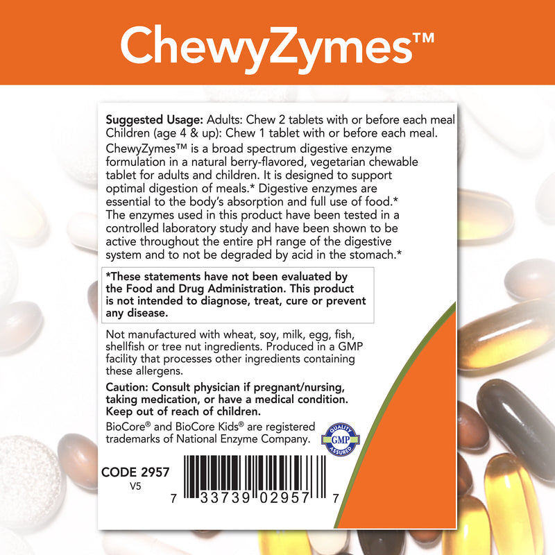 ChewyZymes Broad Spectrum Chewable Enzymes 90 Chewables