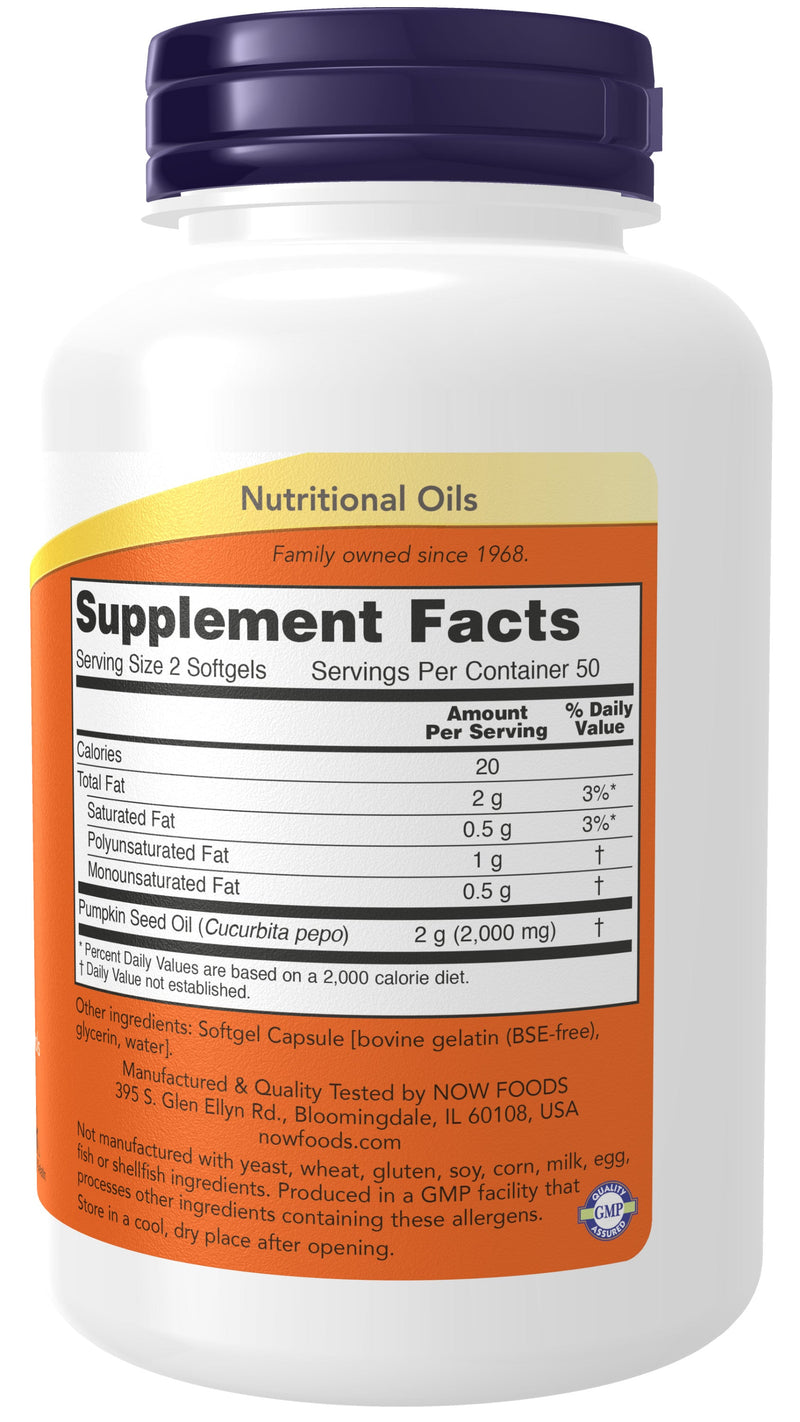 Pumpkin Seed Oil 1000 mg 100 Softgels - 2 Pack