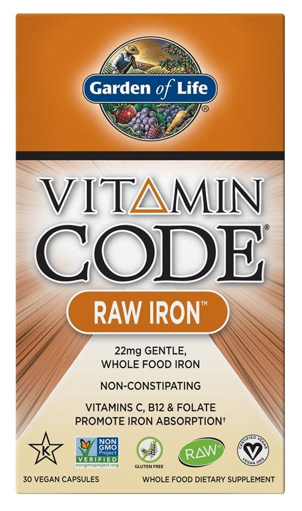 Vitamin Code Raw Iron 30 Vegan Capsules