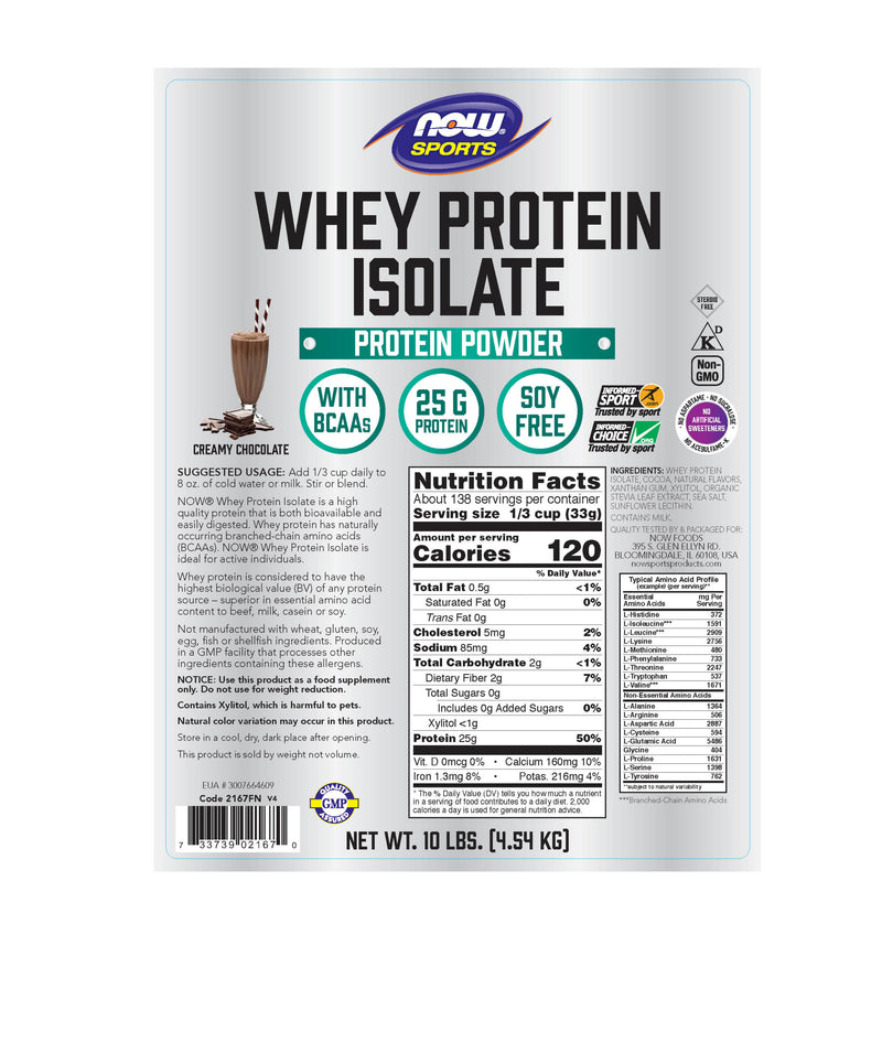 Whey Protein Isolate Dutch Chocolate 10 lbs (4.54 kg) | By Now sports - Best Price