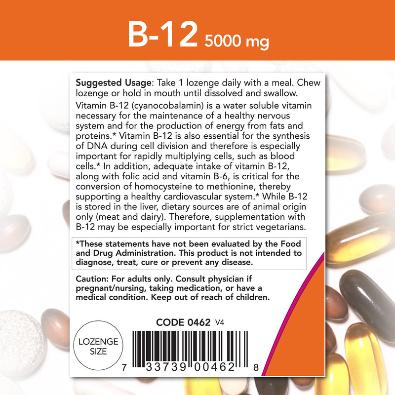 B-12 5,000 mcg 60 Lozenges