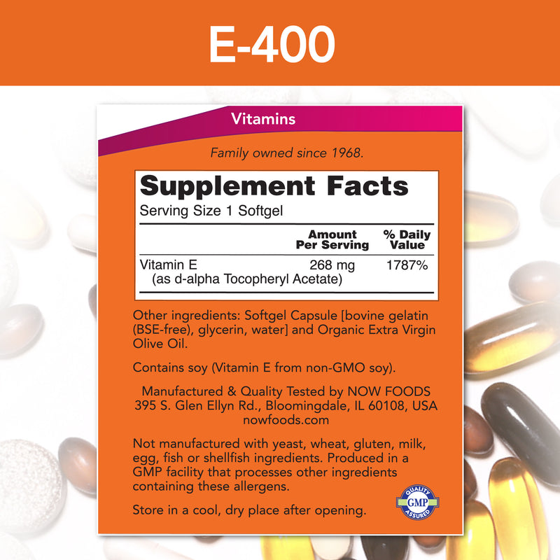 Natural E-400 d-alpha Tocopheryl 100 Softgels