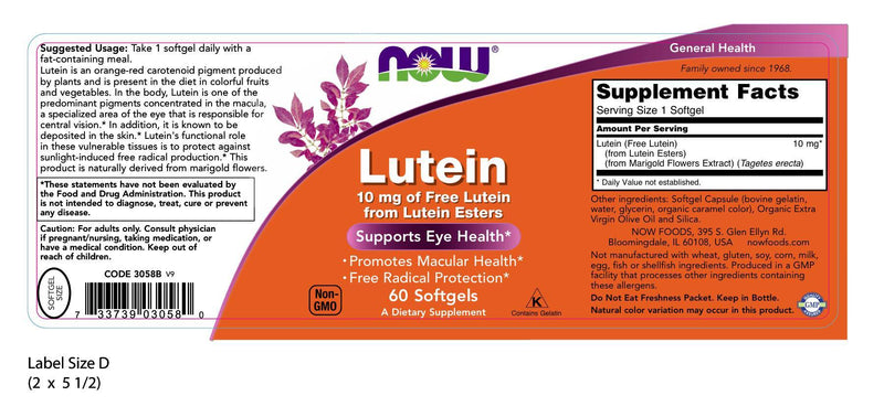 Lutein 10 mg 60 Softgels