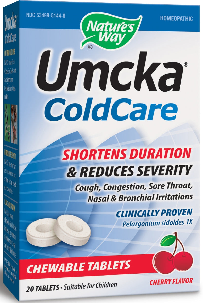 Umcka ColdCare Cherry Flavor 20 Chewable Tablets