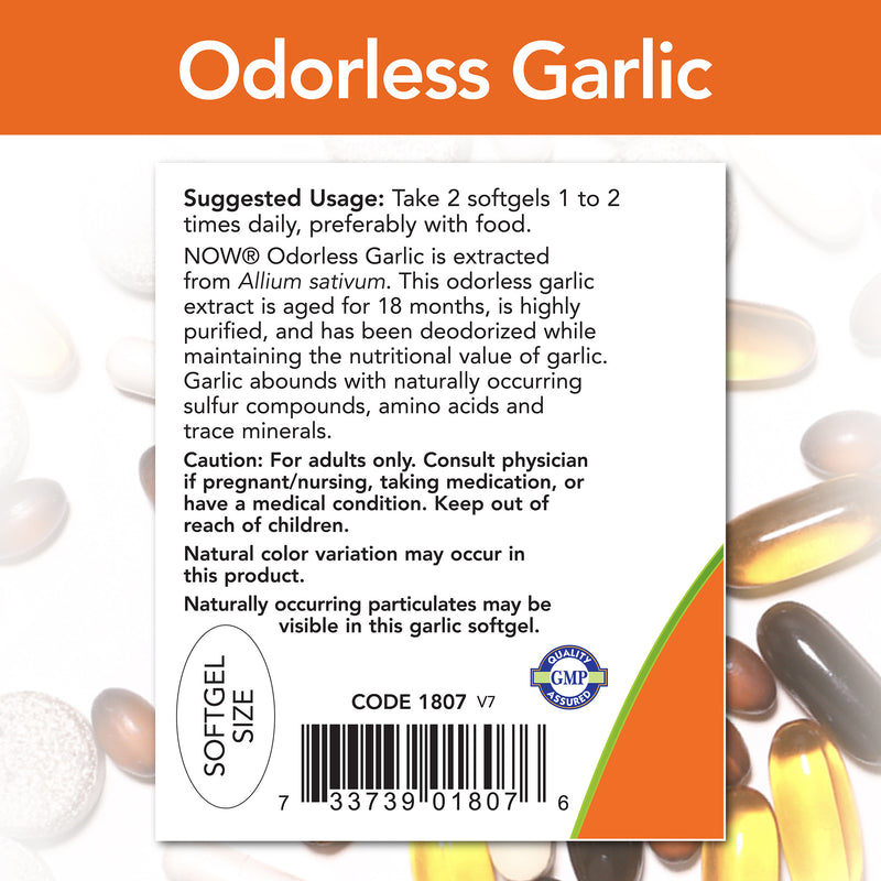 Odorless Garlic Concentrated Extract 100 Softgels