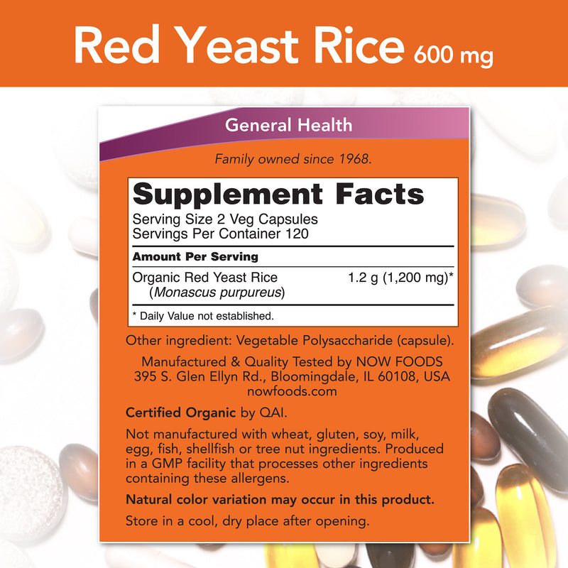 Red Yeast Rice 600 mg 240 Veg Capsules